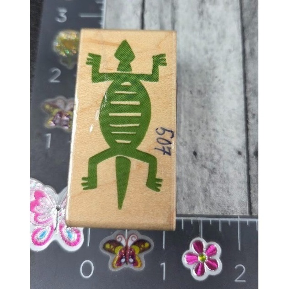 Rubber Stampede Primitive Lizard A2214C 2002 Rubber Stamp Wood #N64